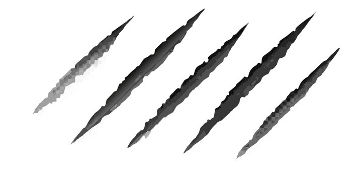 claw slash silhouettes on black background torn effect