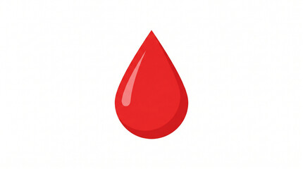 Obraz premium Red Blood Drop Illustration on White Background with Copy Space for Medical and Healthcare Concepts