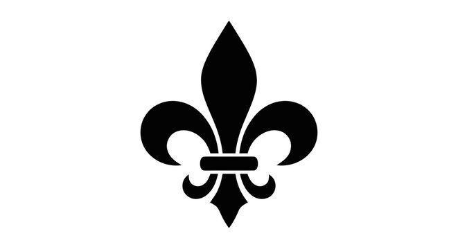 Vector illustration of fleur de lis symbol icon vector illustration on a transparent background
