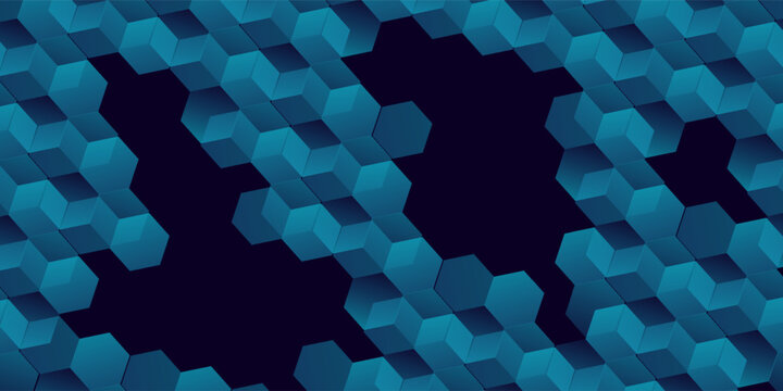 sky blue background with hexagonal polygon objects