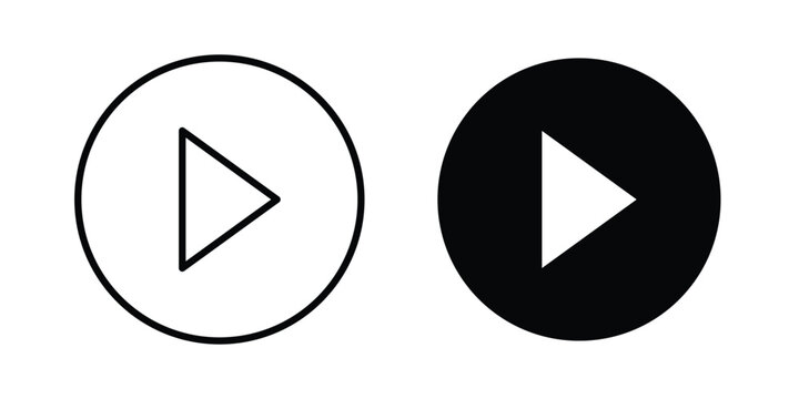 Play button icon pack for web and apps design projects