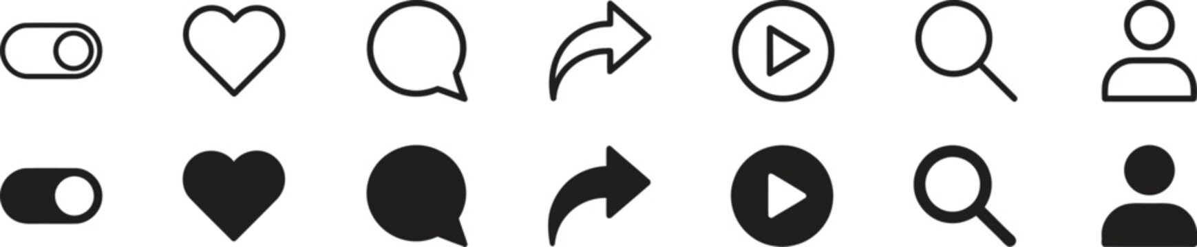Simple social media icon set
