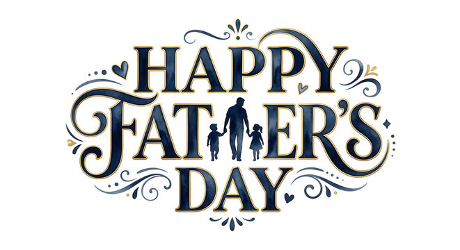 Happy fathers day typography concept on background.
