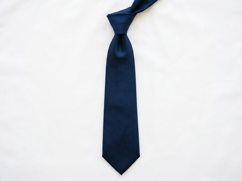 Navy Tie White Background Mockup for Branding Designs and Elegant Corporate Identity Presentation