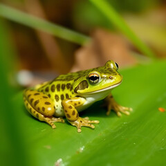 Obraz premium frog on a leaf