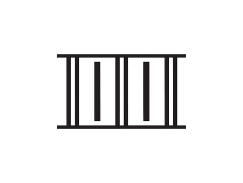 minimalist prison window with bars flat design vector illustration