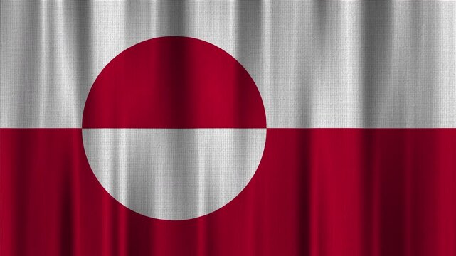 Greenland Flag Animation With Fabric Texture