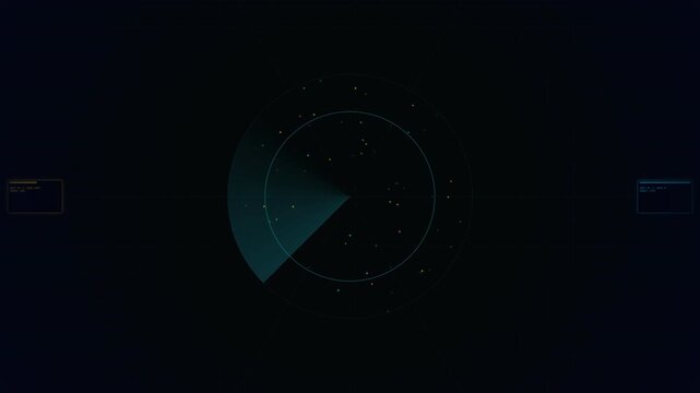 Modern radar with blue background with circles