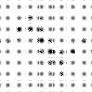 Ascii art portrait of a woman isolated on transparent background