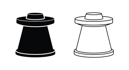 Chess piece pair black and white king a strategic game element © Pvect02