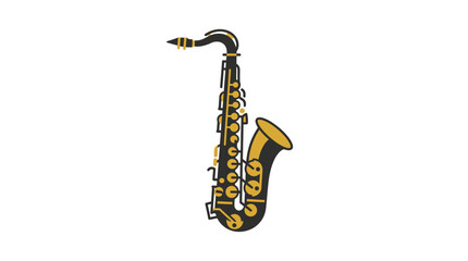 Naklejka premium Saxophone on White Background Music Instrument Photography.