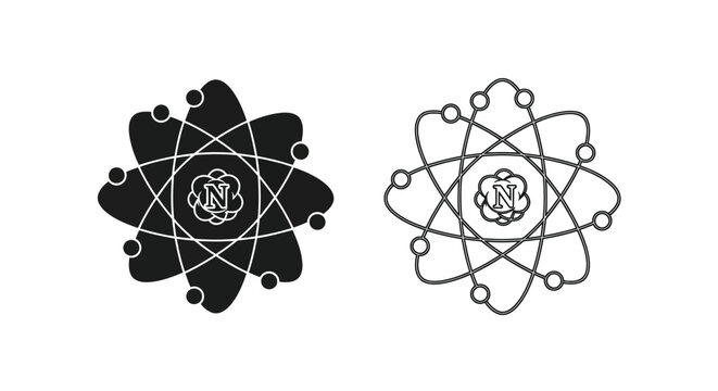 Atomic structure illustration black and white depiction of electron orbitals