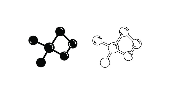 Benzene molecular structure black and white illustration of cyclic hydrocarbon