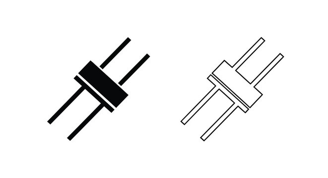 Two versions of a swastika symbol solid black and line art representation