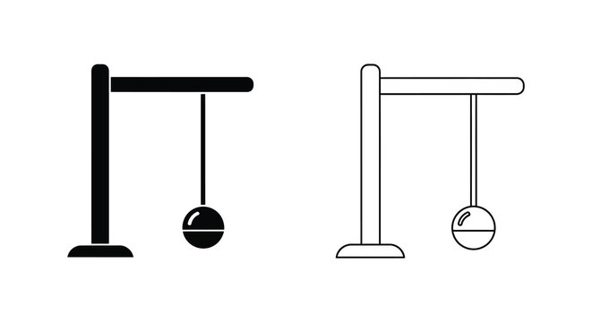 Simple pendulum illustration black and white depiction of swinging weight