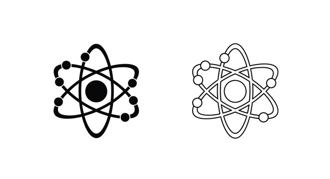 Atomic structure illustrations two representations of electron orbitals around nuclei