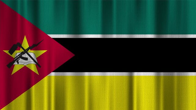 Mozambique Flag Animation With Fabric Texture