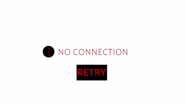  No network connectivity for mobile apps, online tools, and internet error alerts animation with alpha channel,Refresh network signal issue complete signal loss or in transparent background .4k video