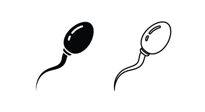 Sperm cells illustration black and white depiction of human reproductive cells