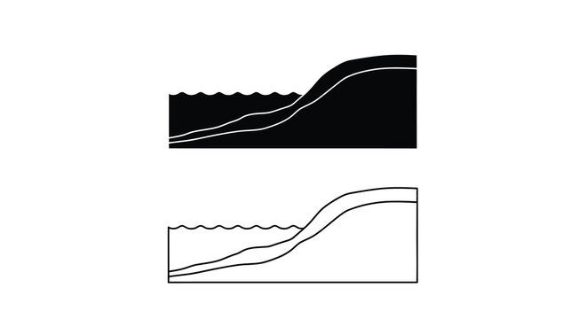 Geological stratigraphy diagrams depicting layered rock formations and earth's history