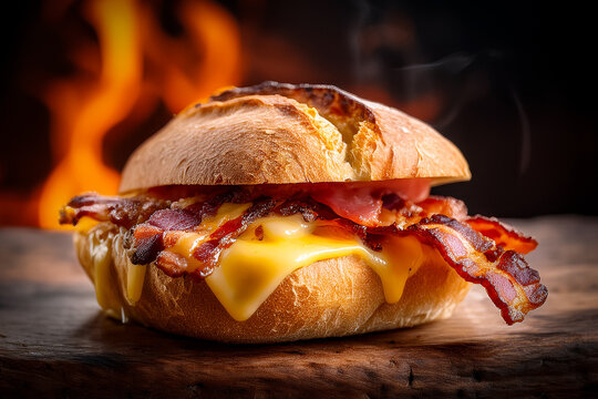 Bocadillo de bacon y queso