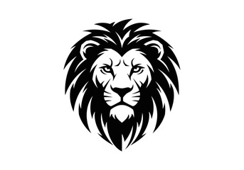 Obraz premium Majestic black and white lion head mascot graphic