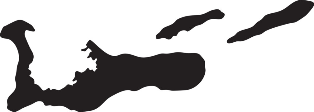 Cayman Islands map silhouette simple black vector shape for travel and geography concepts isolated on white