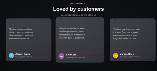Obraz premium Customer testimonials on black background