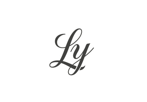 Minimalist cursive letters L and y monogram design