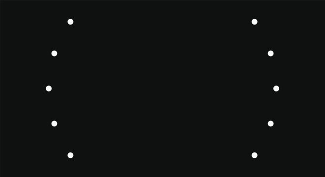 White dots are symmetrically arranged in two vertical columns against a solid dark background to provide a clean and structured graphic element suitable for modern digital presentation layouts.