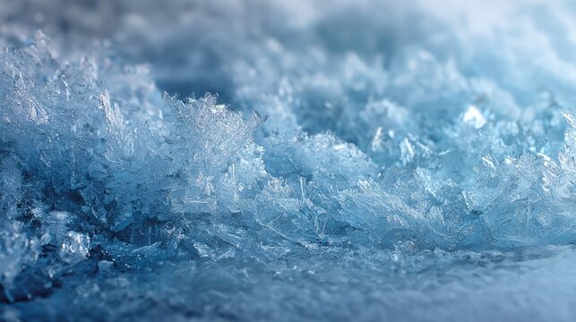 Close up view of crystalline structure with shades of blue and white