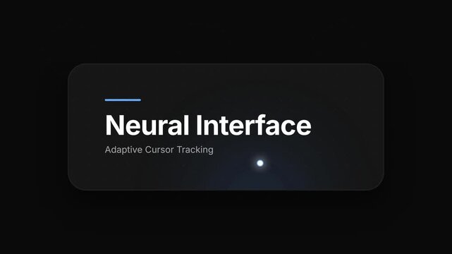 Neural Interface Technology Demonstrating Adaptive Cursor Tracking on Black Background.
