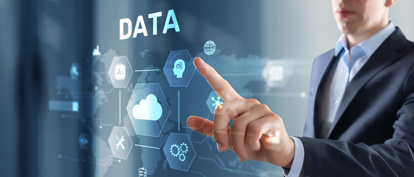 Data Digital Interface with Hand Interaction and Cloud Connectivity Elements