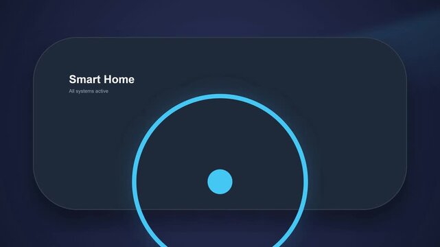 Futuristic Smart Home Interface with Animated Circle and Dot Visuals.