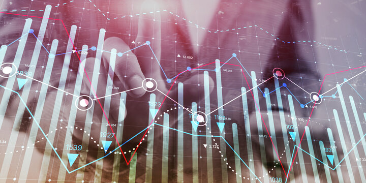 Business Finance and Market Analytics Visualization with Corporate Partnership Concept.