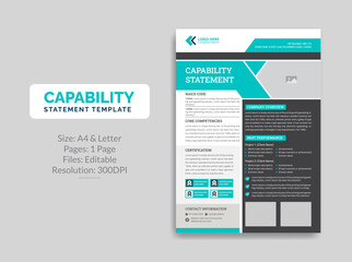 Obraz premium Capability statement design template 