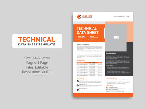 Technical Data Sheet Template Design 
