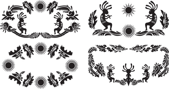 Black and white of decorative floral and leafy flourishes