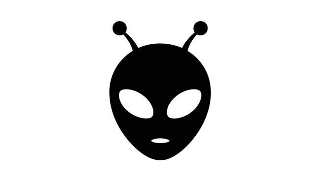Black alien head with antennae.