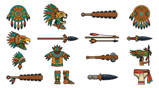 Aztec warrior tribal feathers.