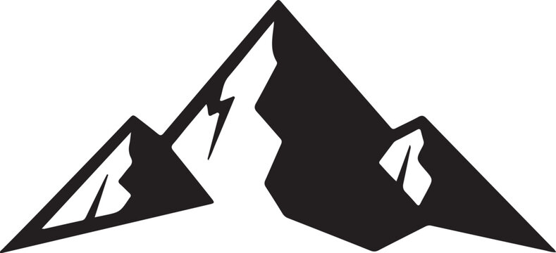 Sketch of mountain range minimalist black and white illustration