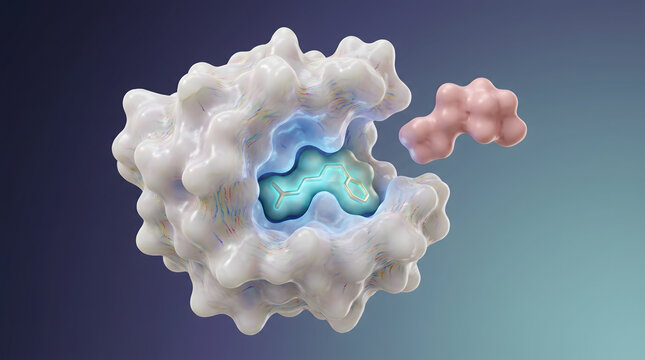 3D protein receptor binding drug molecule active site biochemistry pharmaceutical research