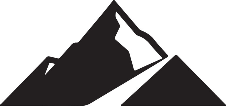Minimalist mountain range logo design in black and white