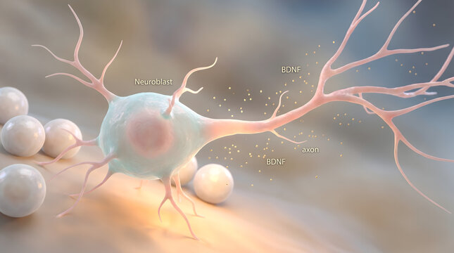 3D neuroblast neuron BDNF axon dendrite growth factor biology medical science