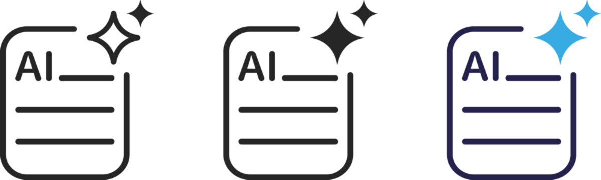 Artificial intelligence stars app logo icon. Create generate prompt AI application symbol. Sparkle star with square button. Vector