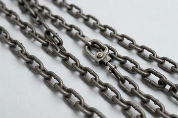 Fototapeta premium Industrial Chain Link Detail, Metallic Texture