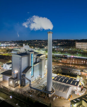 Sheffield Energy Recovery Facility ERF Sheffield  Waste To Energy Plant and Industrial Infrastructure in England UK. Carbon capture waste incineration