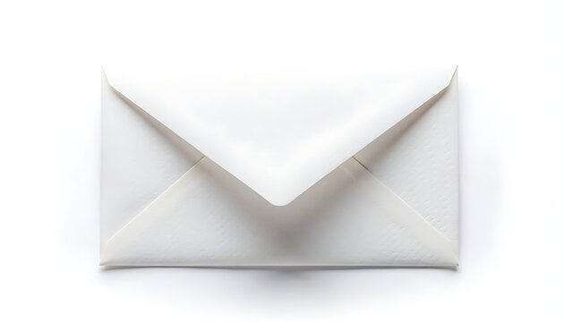 Clean white envelope isolated on white background for communication concept