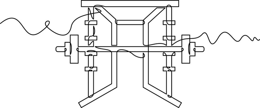 one line art Smith Machine vector illustration. line art, one continuous line, simple, hand drawn and sketch style. for icons, symbols, signs or logos. PNG