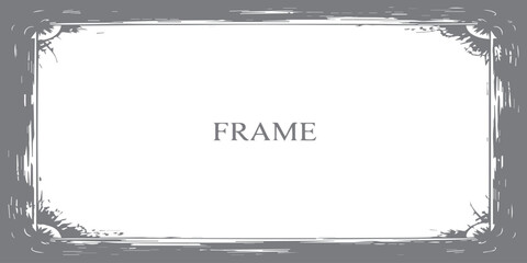 Obraz premium Abstract grunge frame vector illustration featuring a blank paper space with an artistic border template for a business web banner or browser screen background